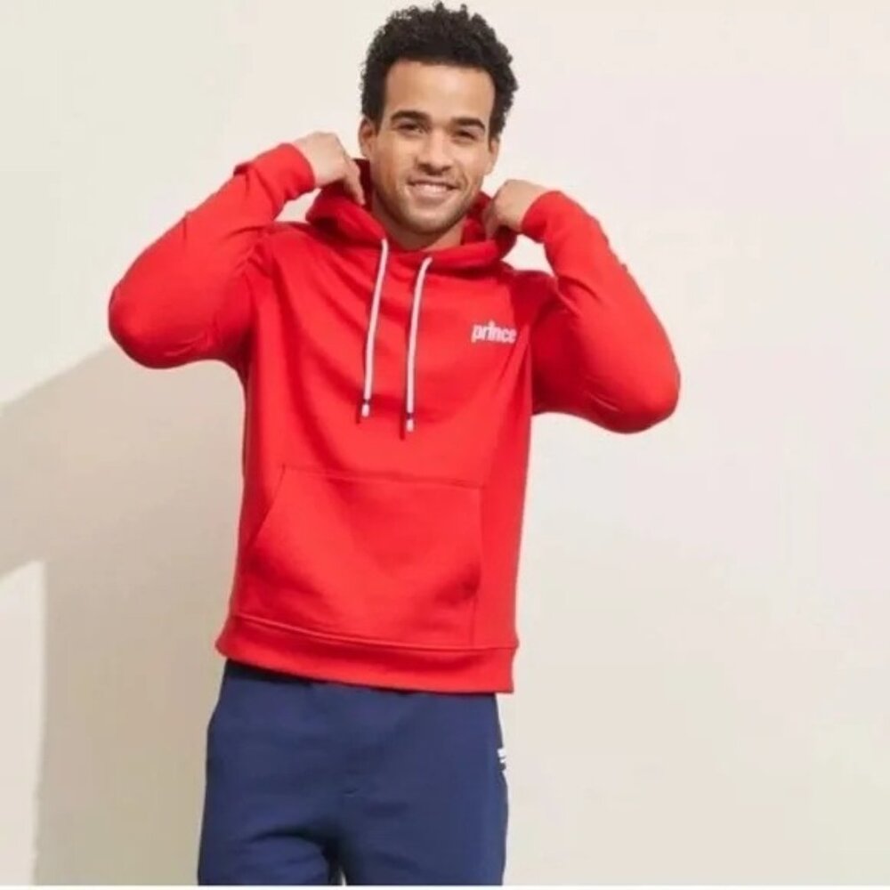 NEW Prince Pickleball Fleece Hooded Pullover Sweatshirt - Red - Size Small